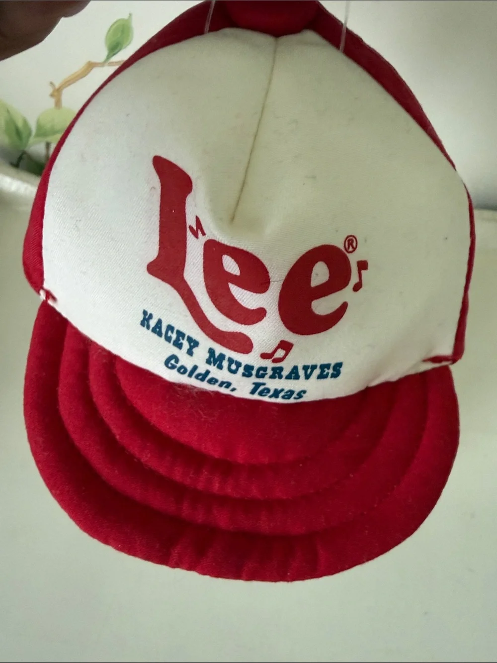 Kacey Lee Musgraves Red & Cream Tiny Dog Baseball Hat - Size XS/S
